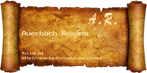 Auerbach Roxána névjegykártya